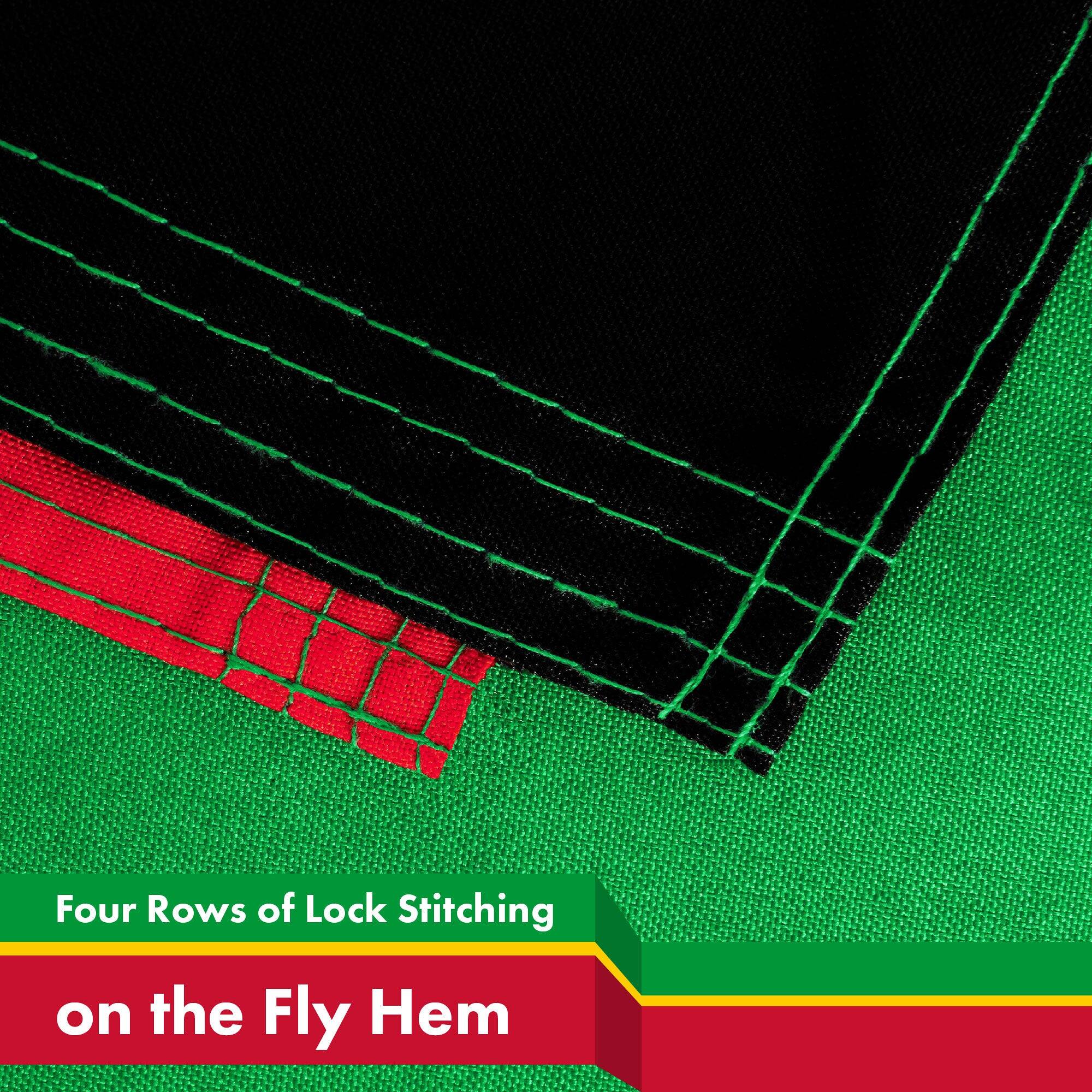 Four Rows of Lock Stitching on the Fly Hem