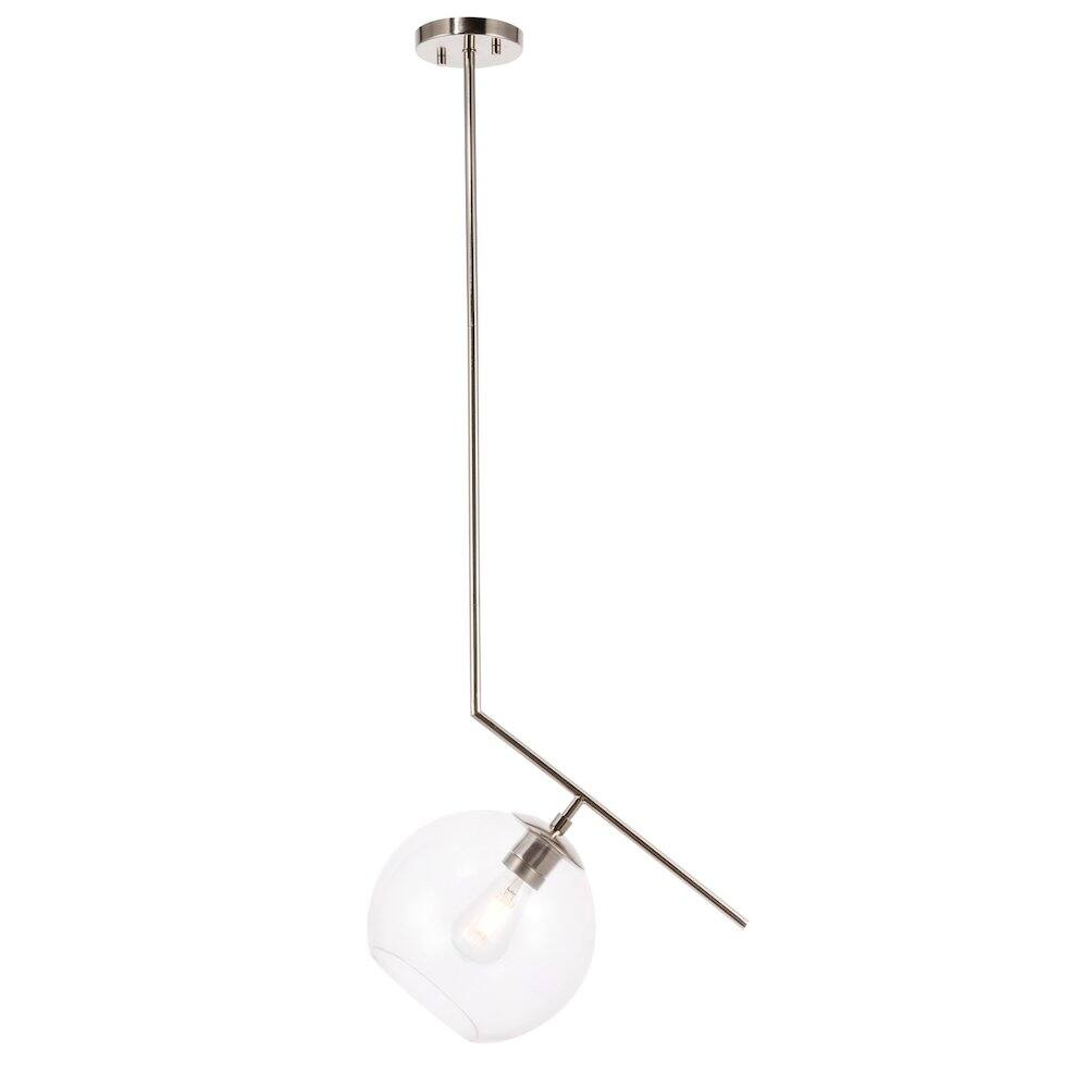 Alt View 8. Living District - Ryland 1 Light Chrome And Clear Glass Pendant - Chrome And Clear Glass.