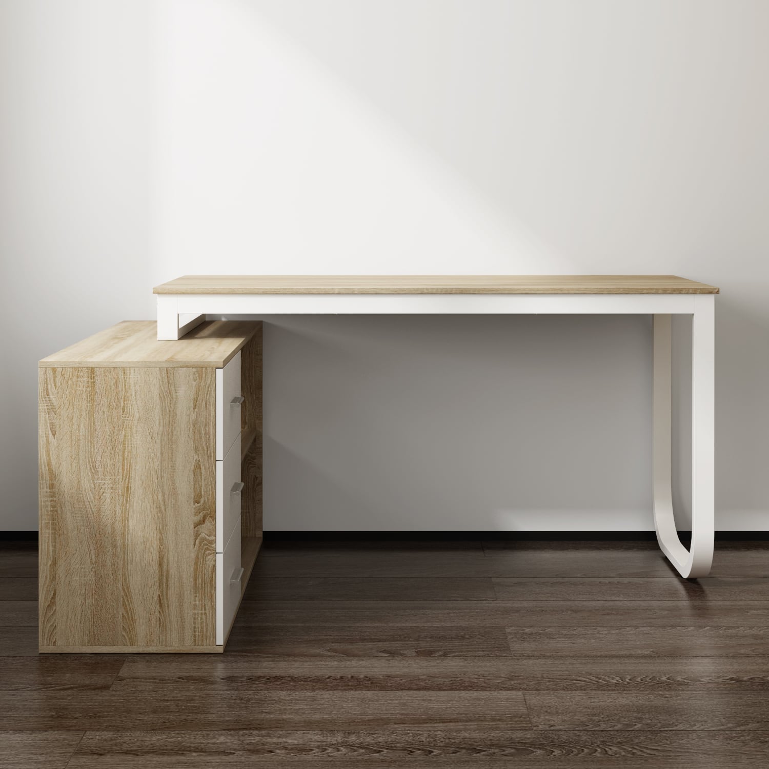 Famapy - L - Shaped Computer Desk: Multicolor Options, Ample Storage & Modern Style - Wooden