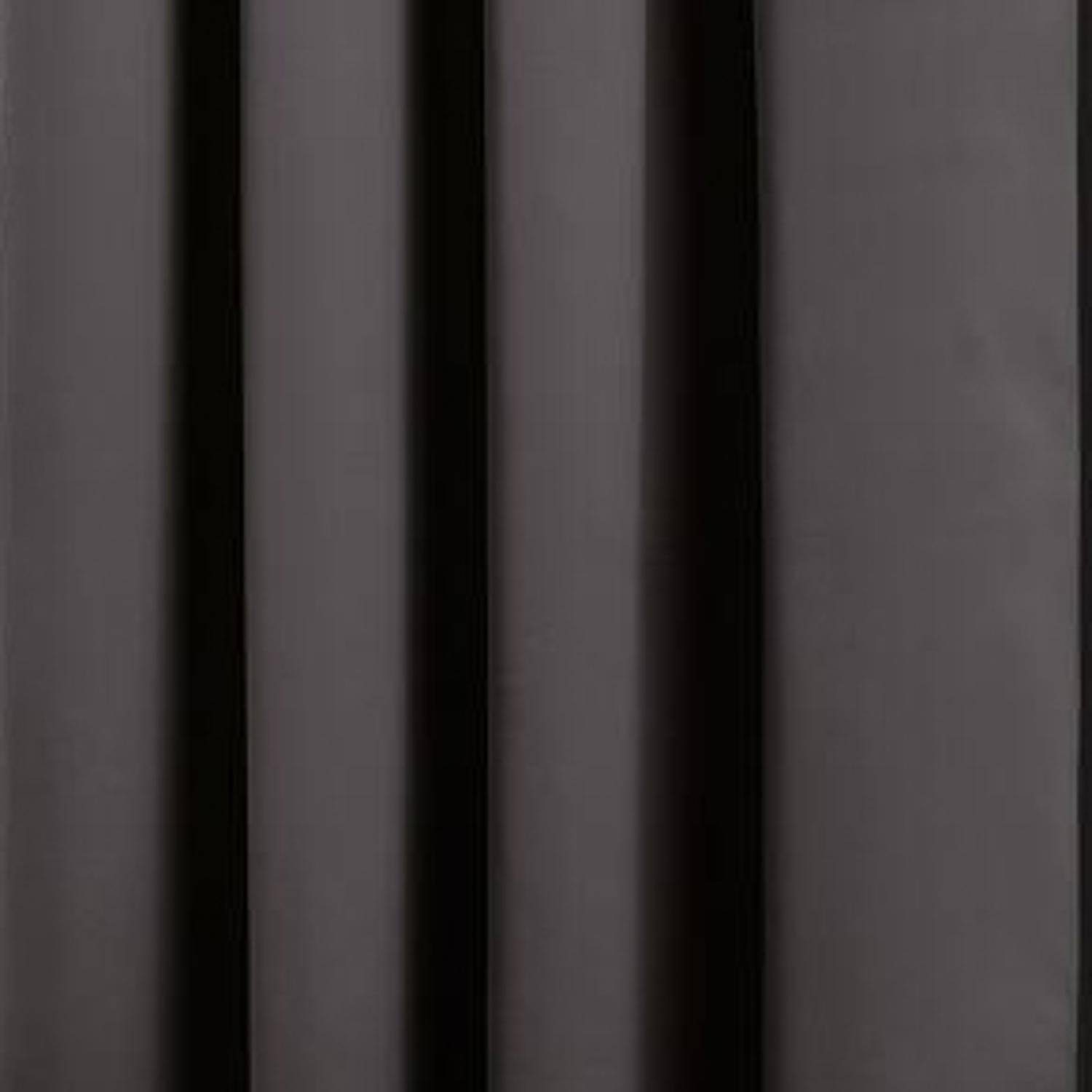 Left. RT Designers Collection - Olivia Gray Anchorage Blackout Grommet Single Curtan Panel - 54" x 90" Charcoal - Charcoal.