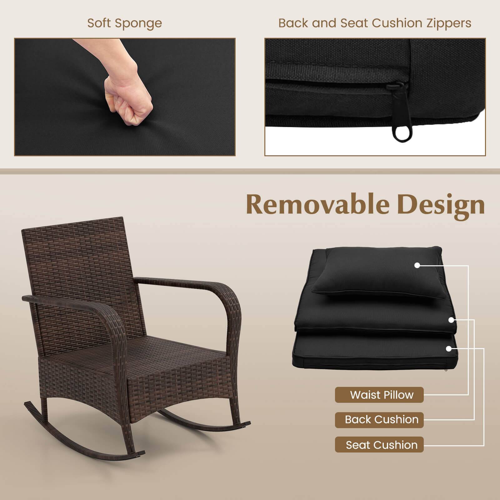 Soft Sponge

Back and Seat Cushion Zippers

Removable Design

Waist Pillow
Back Cushion
Seat Cushion