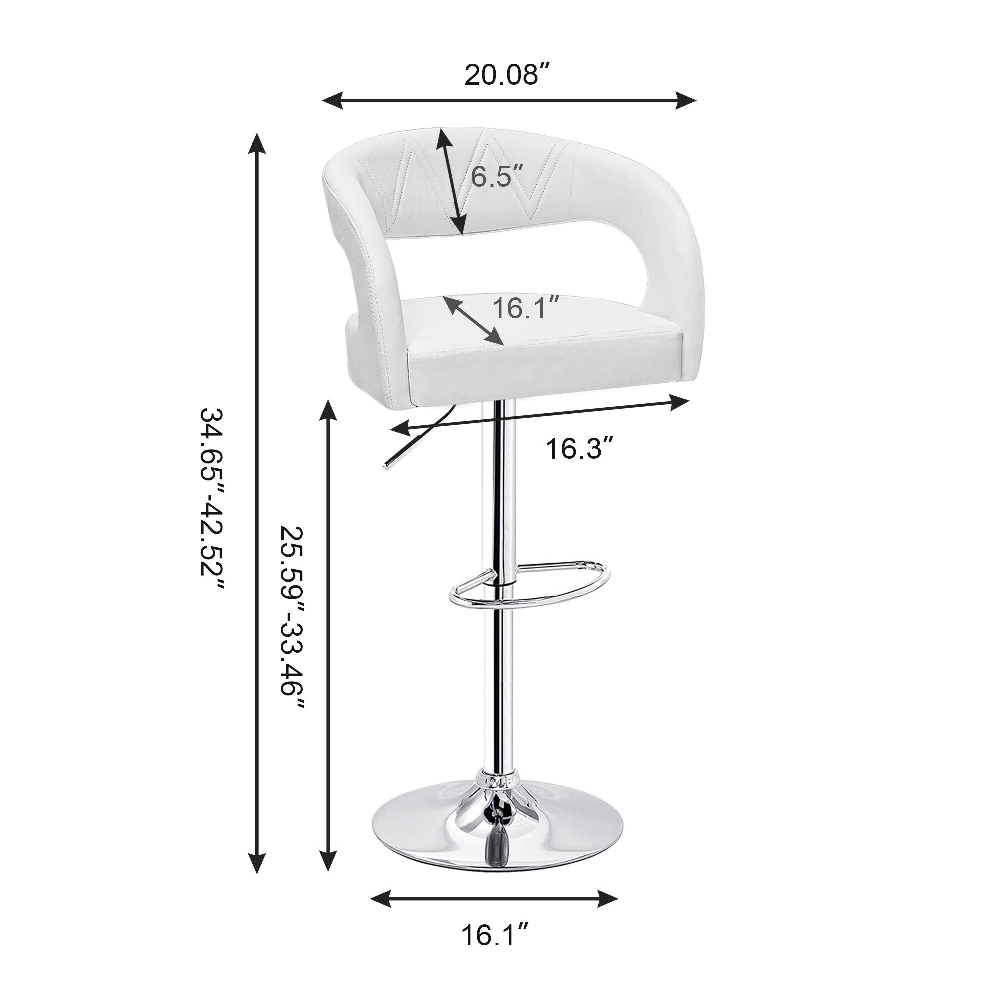 20.08" 6.5" 34.65"-42.52" 25.59"-33.46" 16.1" 16.3" 16.1"