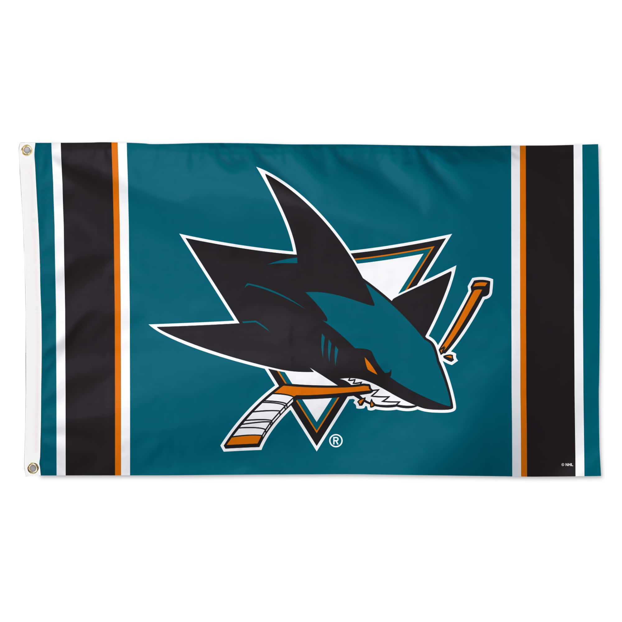 WinCraft - San Jose Sharks 3' x 5' Logo Stripe Deluxe Single-Sided Flag - Multicolor