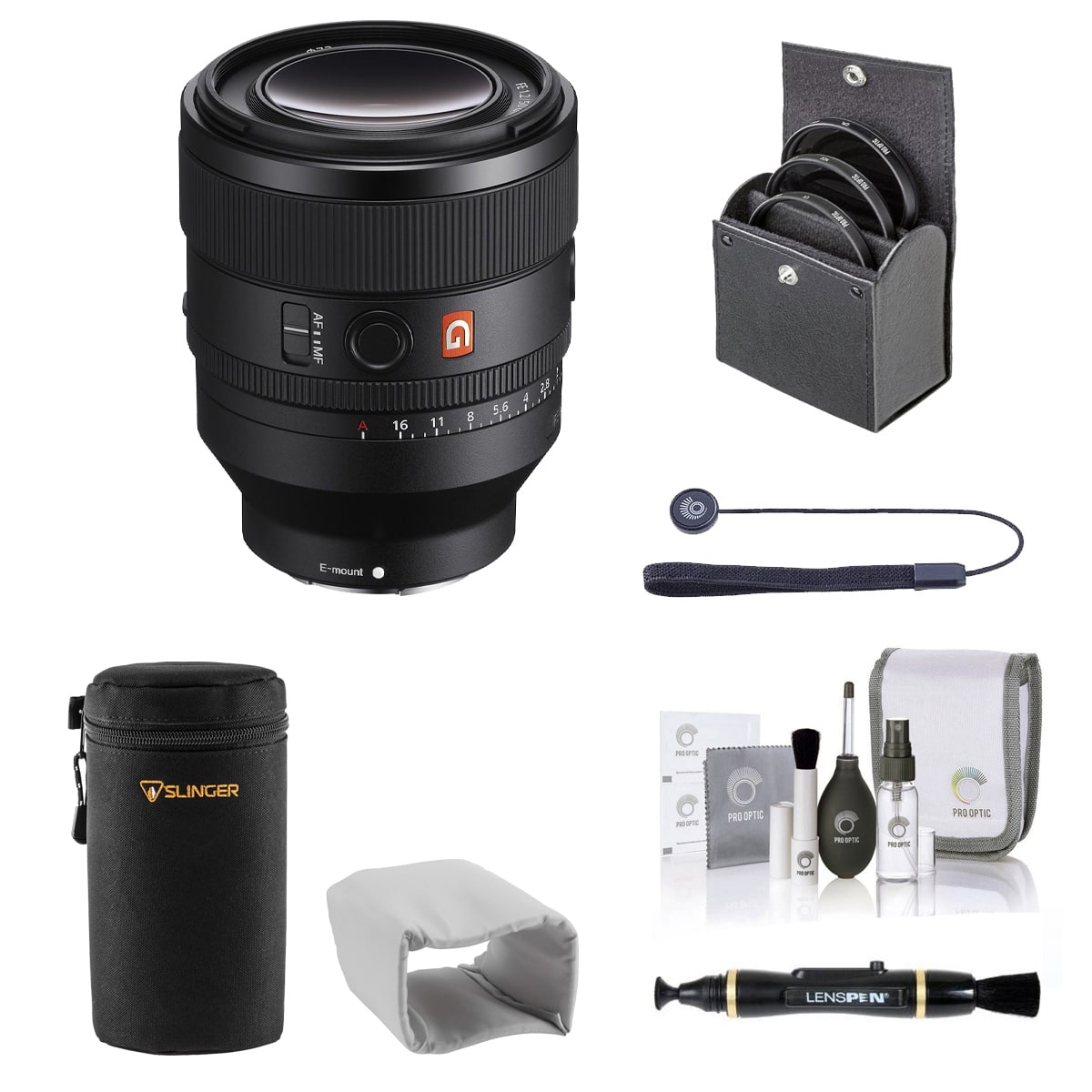 Sony - FE 50mm f/1.2 G Master Lens, Bundle with 72mm Filter Kit, Lens Case, Lens Cleaner, Cleaning Kit, Lens Cap Tether