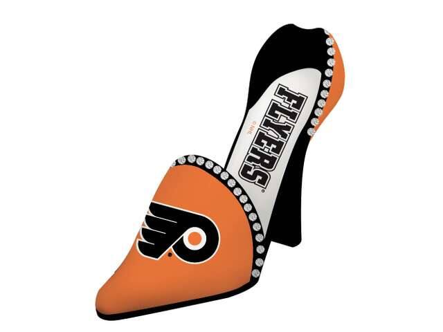 Alt View 3. Evergreen Decor - Philadelphia Hockey Flyers Tabletop Countertop Wine Bottle Holder, High Heel Shoe Style Rack - Multi.