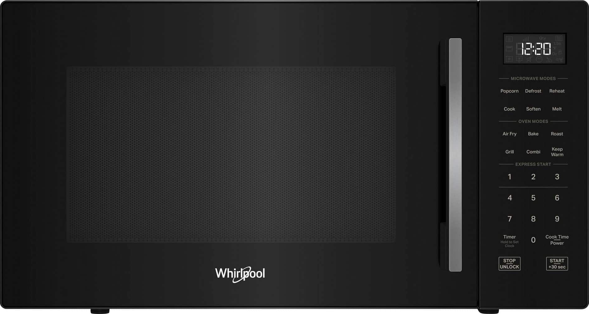 Whirlpool - 1.0 cu. ft. All-In-One Multifunctional Countertop Microwave With Air Fry - 900 watt - Black - Front_Zoom