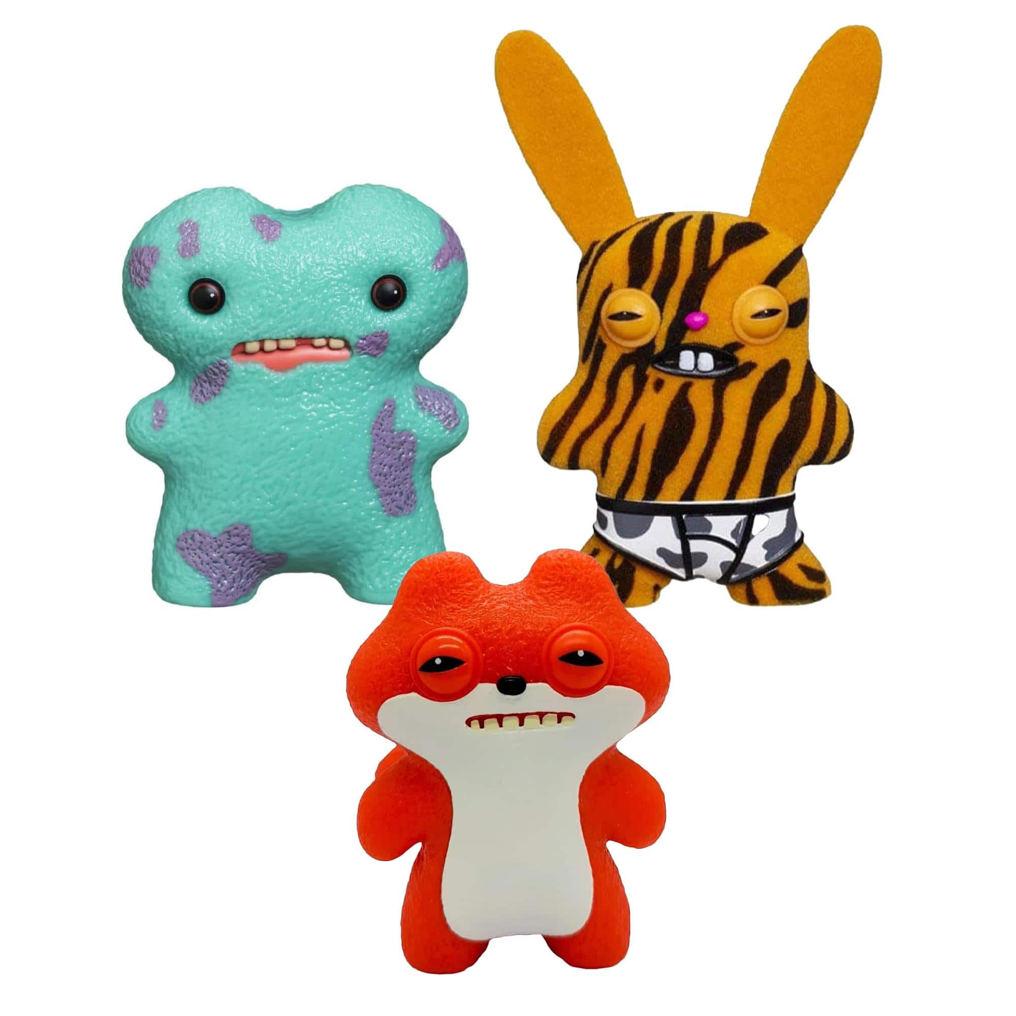 ZURU Fuggler 2.5 Inch Figure 3 Pack | Brown/White, Turquoise