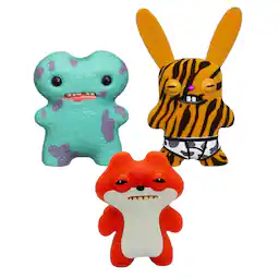 Fuggler 2.5 Inch Figure 3-Pack | Brown/White, Turquoise, Tiger Print