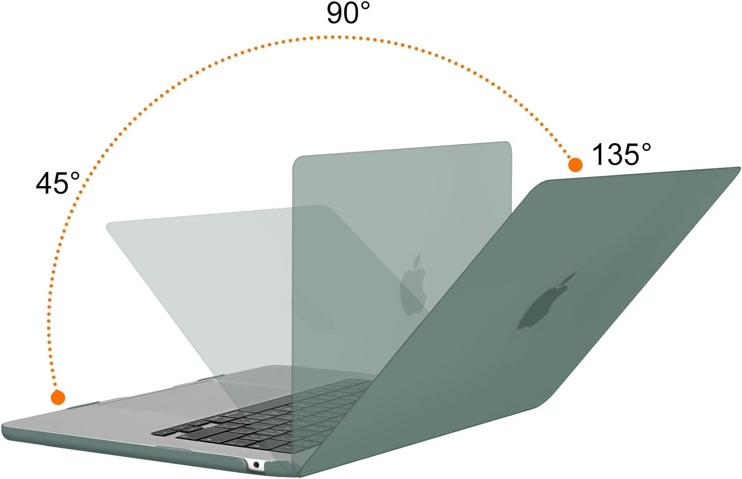 Back. mosiso - Hard Shell Case Kit for MacBook Air 15 inch A3448 A3241 A3114 A2941 M5 M4 M3 M2 - Emerald Green.
