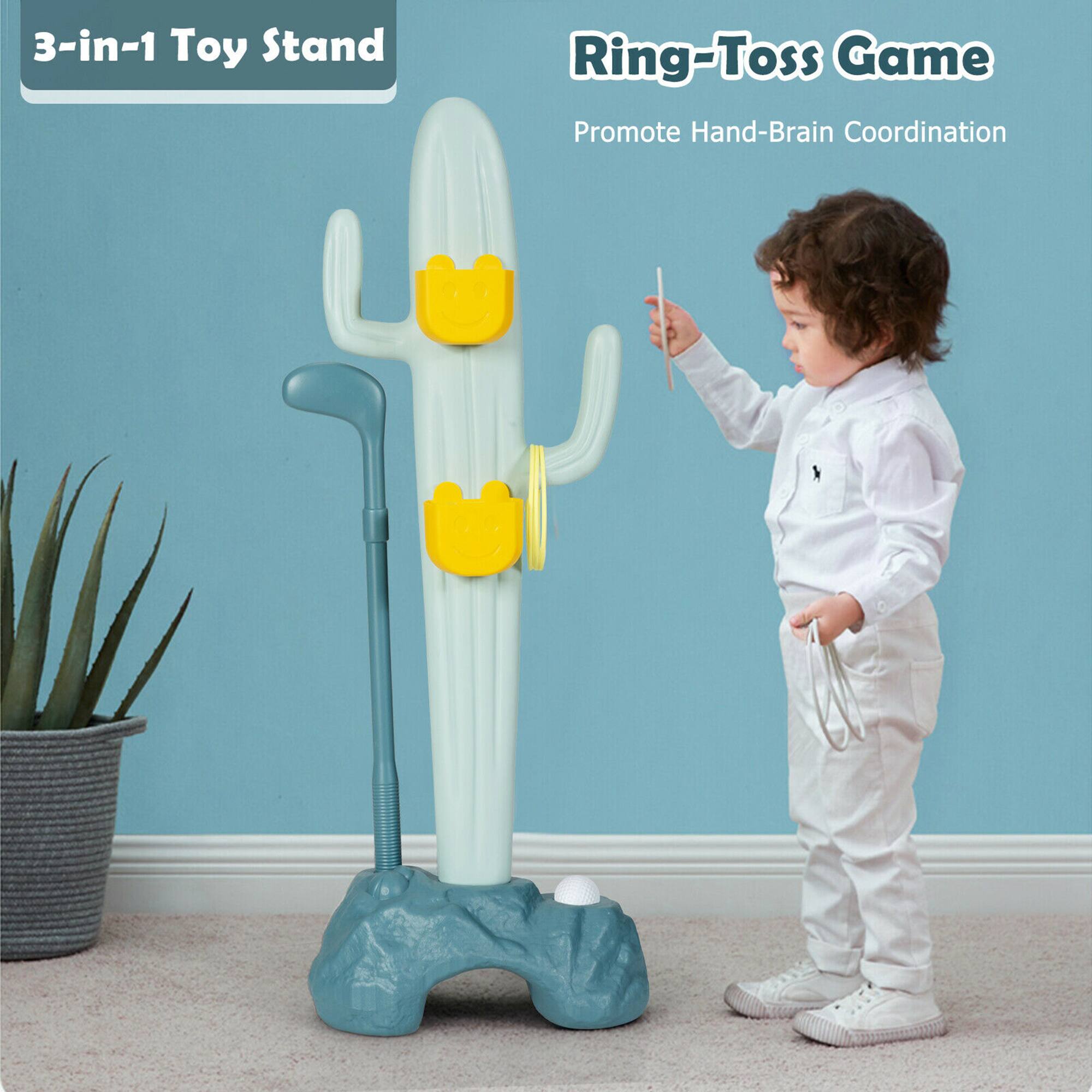 3-in-1 Toy Stand, Ring-Toss Game, Promote Hand-Brain Coordination