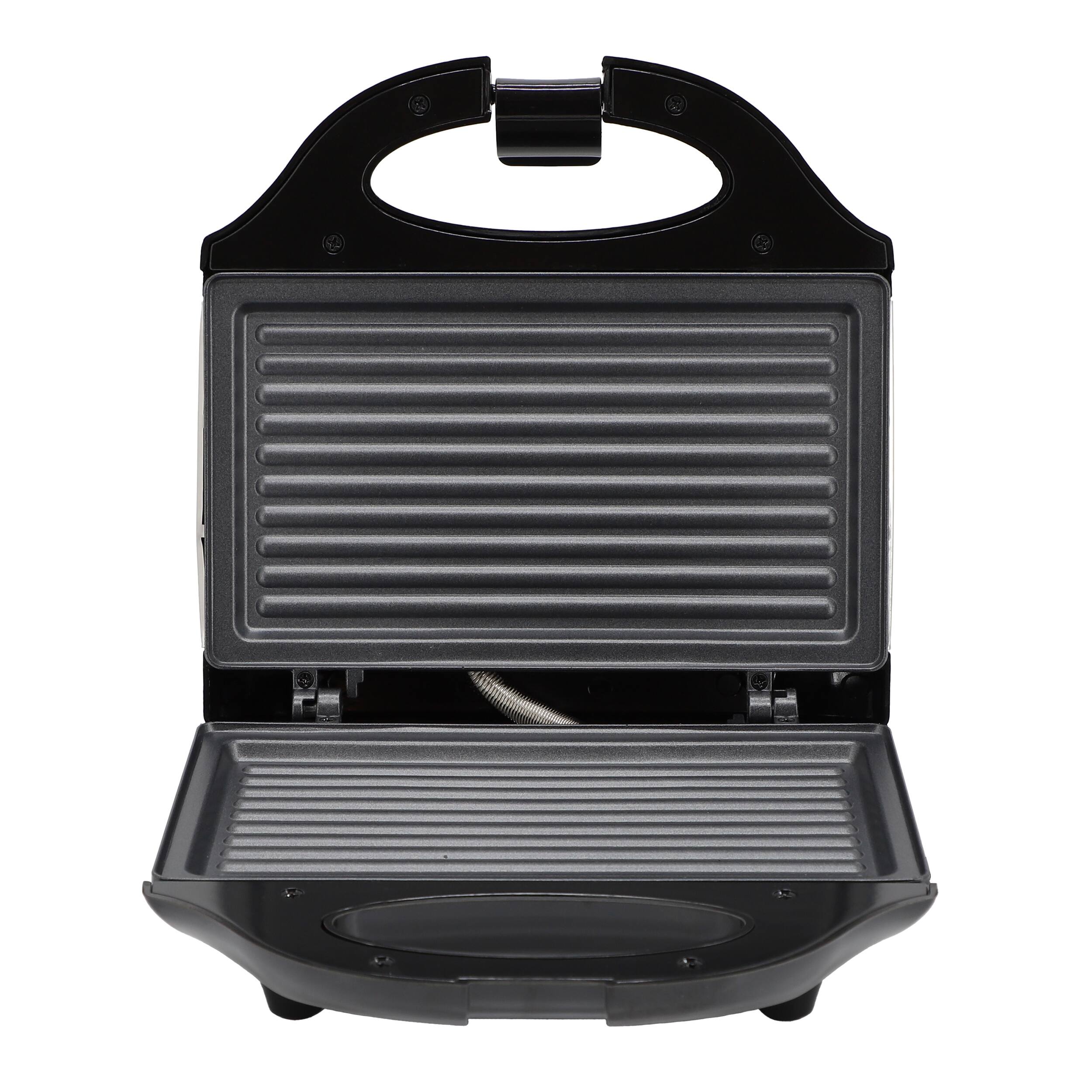 Alt View 4. MegaChef - MegaChef Electric Compact Aluminum Nonstick Sandwich Maker in Black - Black.
