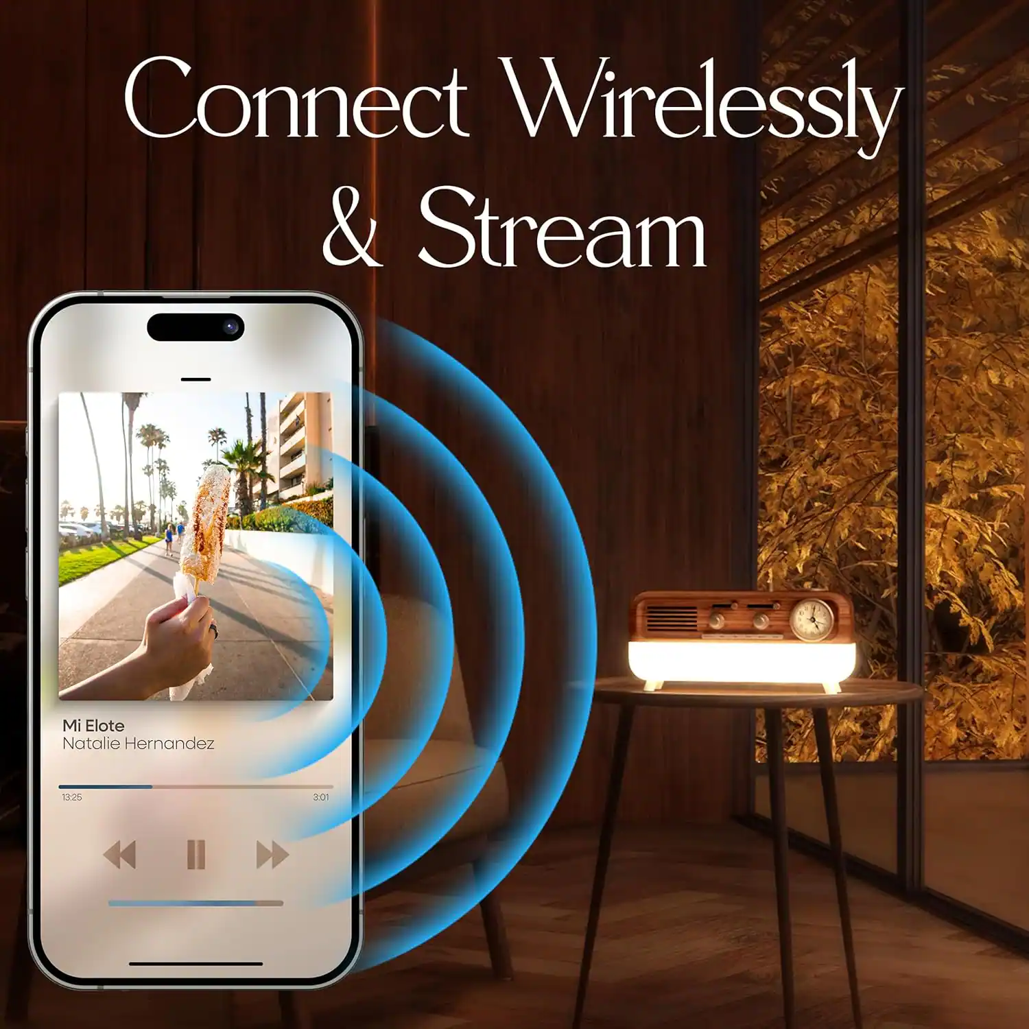 Connect Wirelessly & Stream

Mi Elote  
Natalie Hernandez

12% 201
