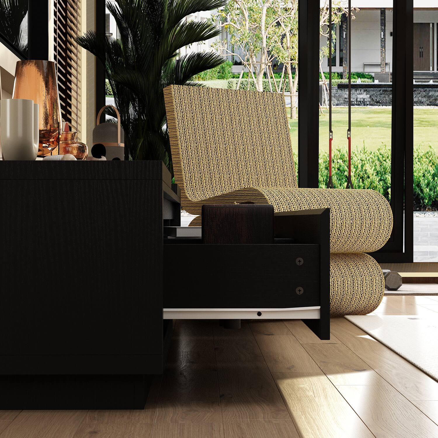 Alt View 6. FUFU&GAGA - Extendable TV Stand for 80 Inch TVs, Entertainment Center with Storage Drawers and Open Shelves, Modern Media Console - Black.