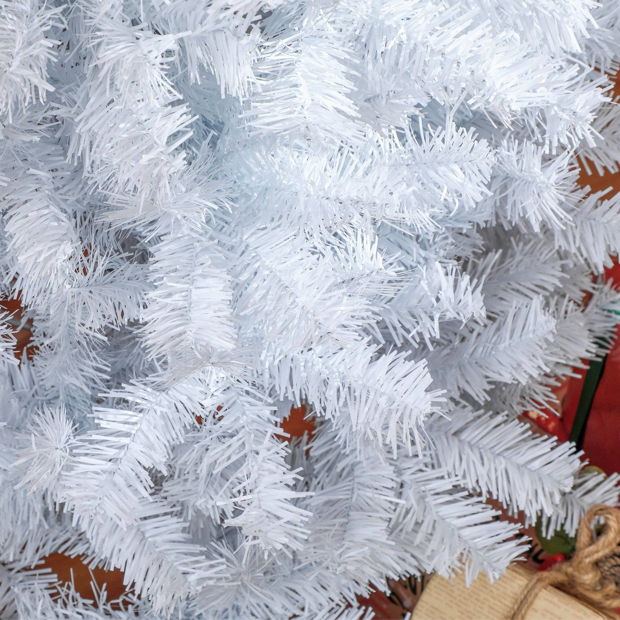 Alt View 5. Boyel Living - 7ft Pencil Christmas Tree White Slim Douglas Fir with Realistic Branches 818 Tips and Metal Base - White.