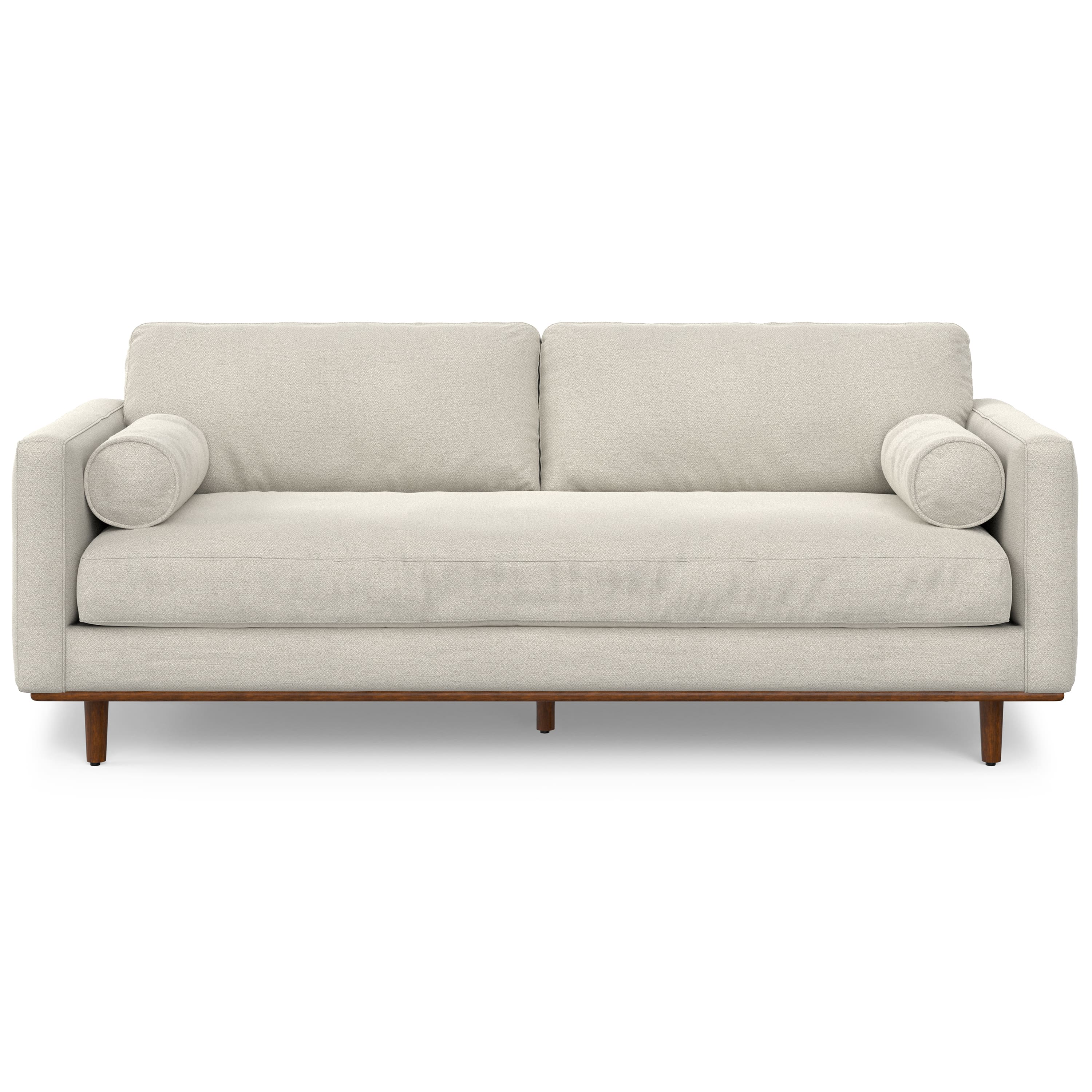Simpli Home - Morrison 89 inch Wide Mid-Century Modern Sofa in Cream White Woven-Blend Fabric - Cream White price history on PriceWatchPro