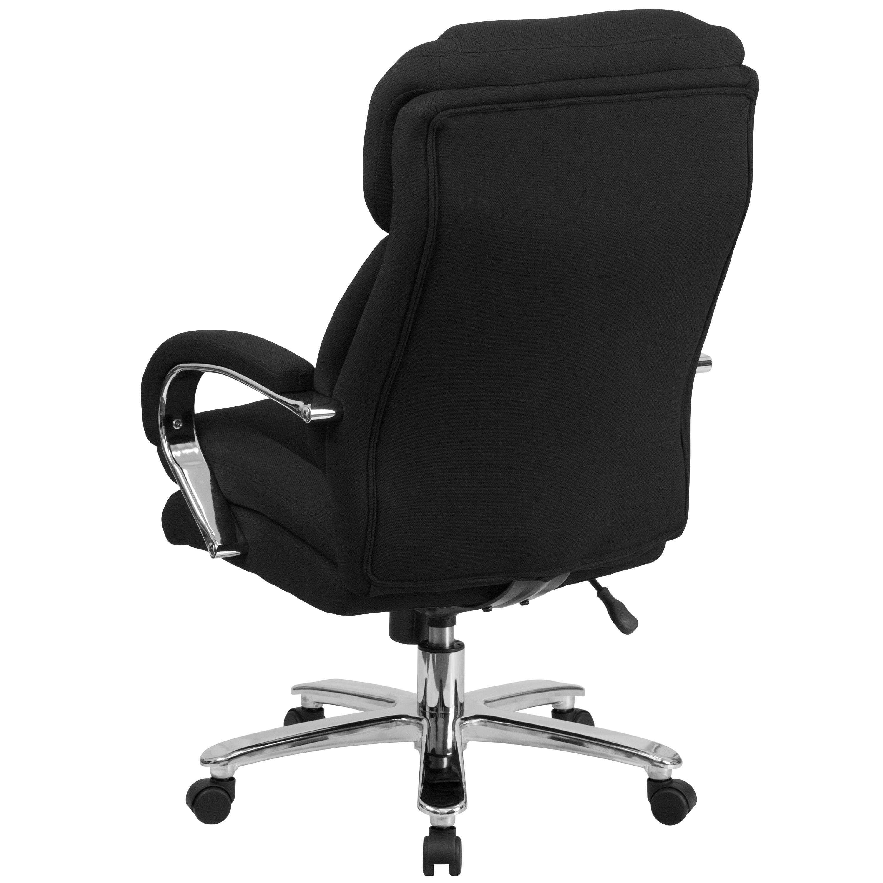 Alt View 5. Emma + Oliver - 24/7 500 lb. Big & Tall Executive Swivel Ergonomic Office Chair with Loop Arms - Black Fabric.