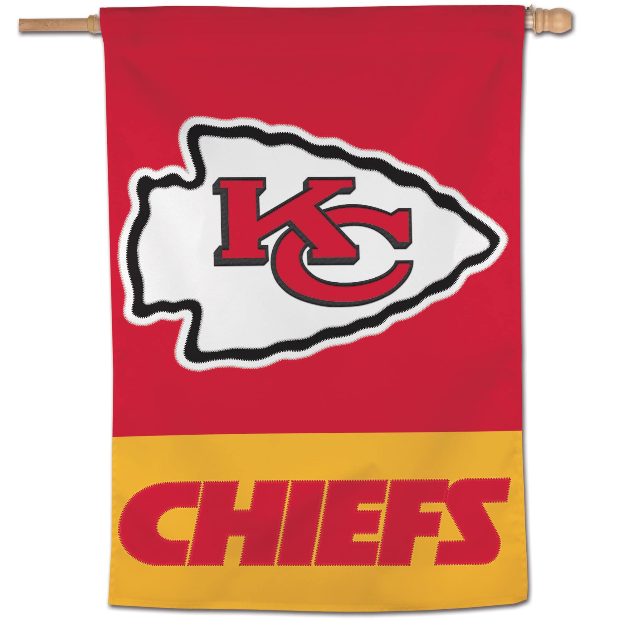 Front. WinCraft - Kansas City Chiefs 28" x 40" Applique Vertical Banner - Multicolor.
