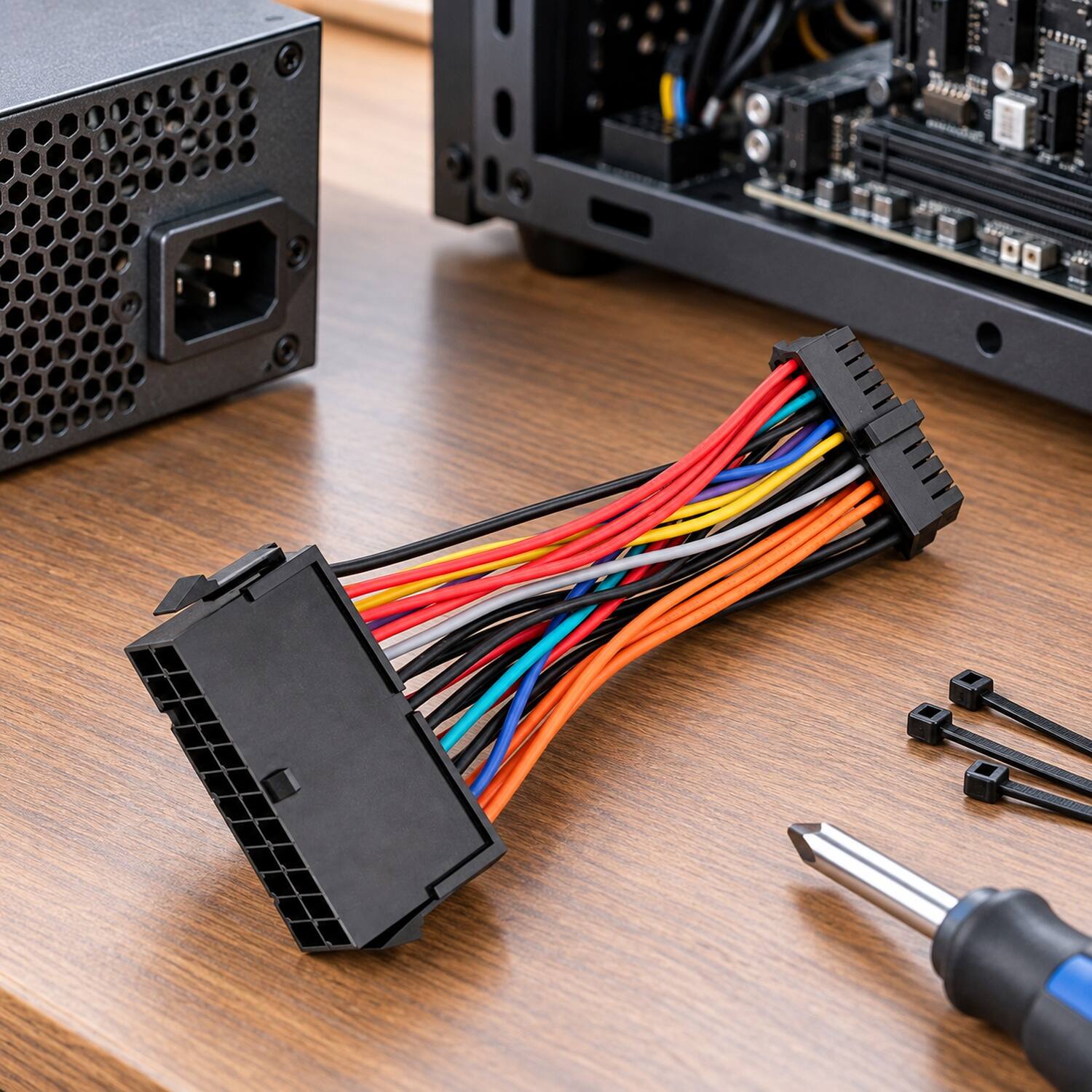 Sanoxy ATX Power Supply 24 Pin to Mini 24 Pin Adapter Cable for Small ...