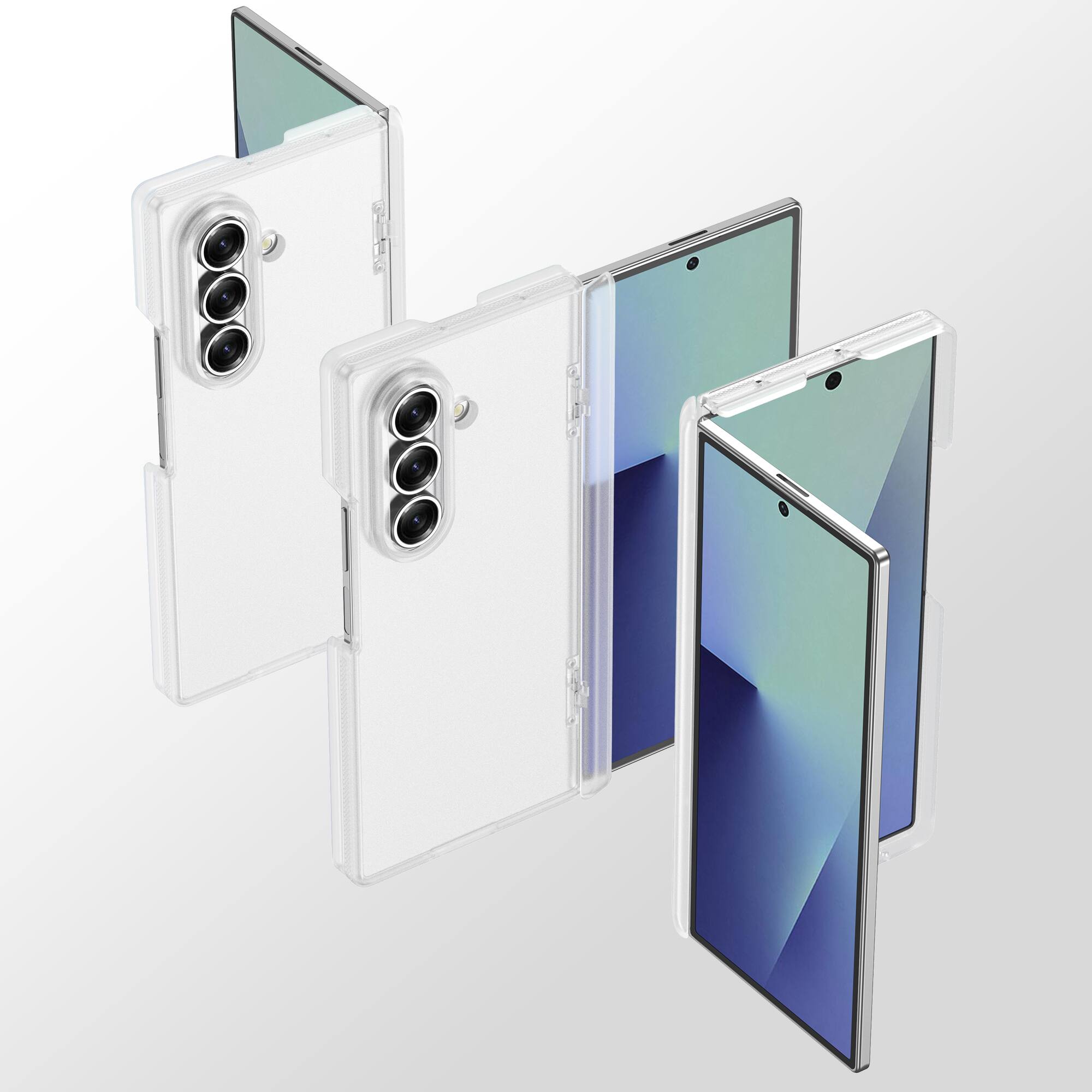 Angle. Dteck - Hinge Case for Samsung Galaxy Z Fold8 Ultra Ultra,Slim Matte Hard PC Shockproof Back Cover,No Front Frame Rugged Back - Matteclear.