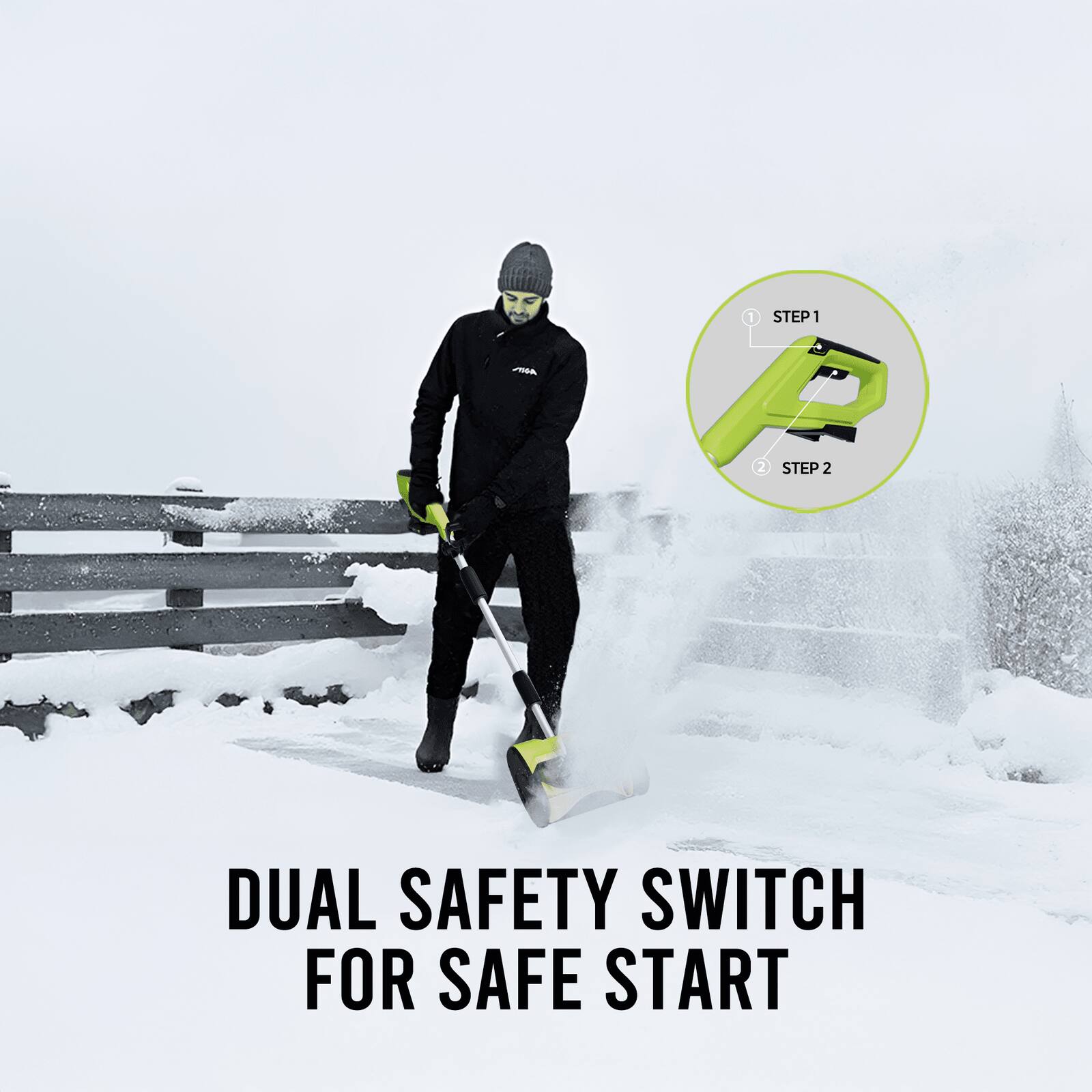 1 STEP 1 - 2  
2 STEP 2  
DUAL SAFETY SWITCH FOR SAFE START