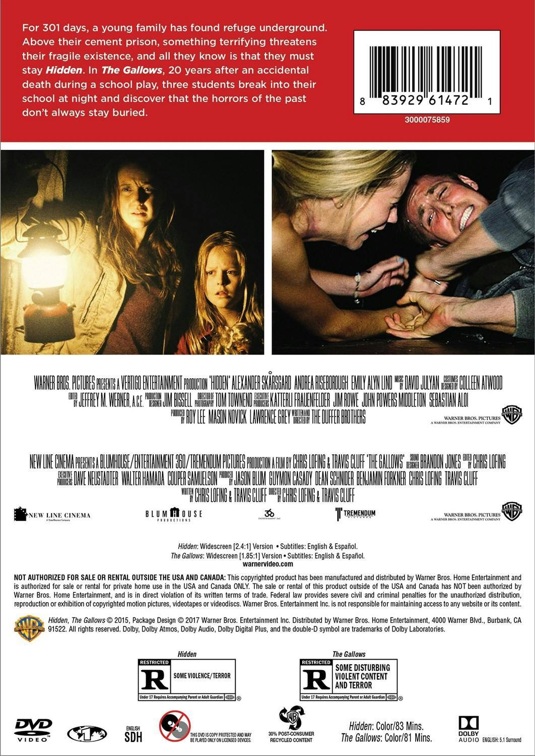Back. H idden/Gallows (DVD Double Feature) [DVD].