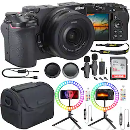 Nikon - Z30 Mirrorless Camera Bundle for Youtubers Vloggers Content Creators- International Version - Black