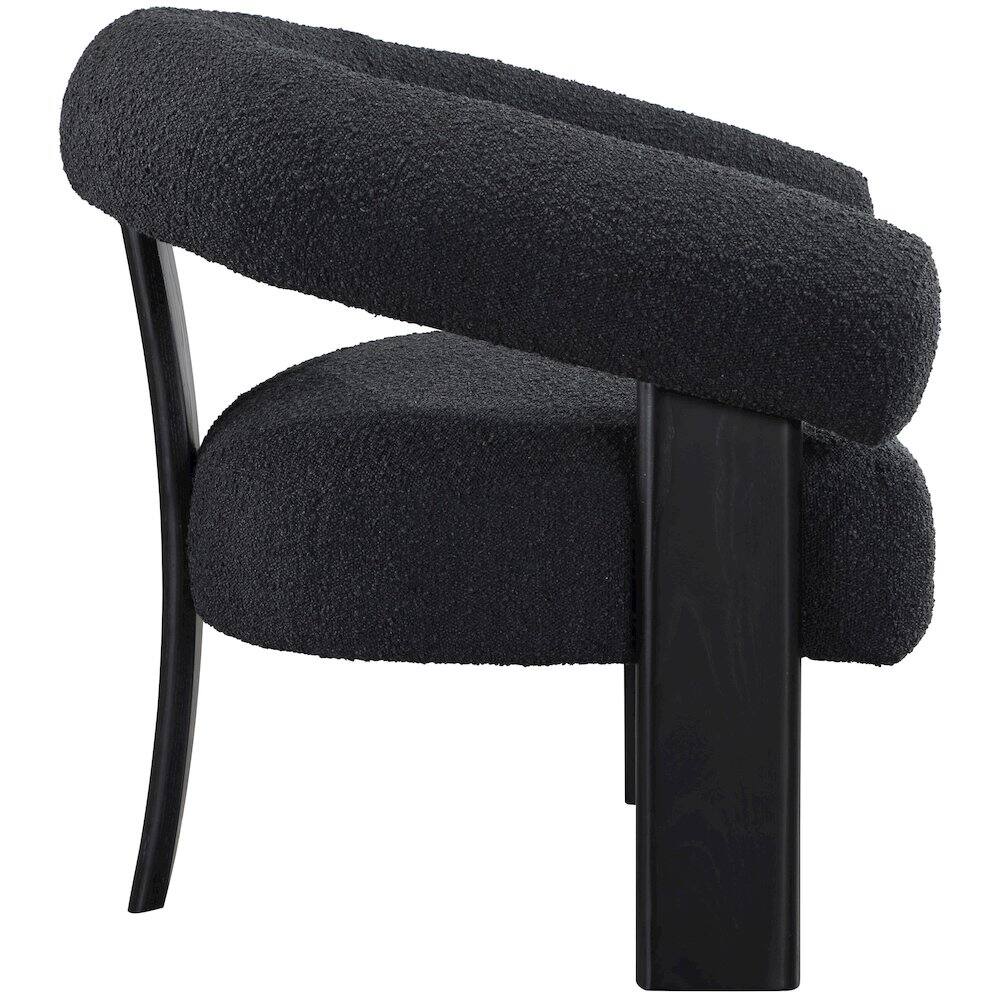 Alt View 3. Meridian Furniture - Winston Black Boucle Fabric Accent Chair - Black.