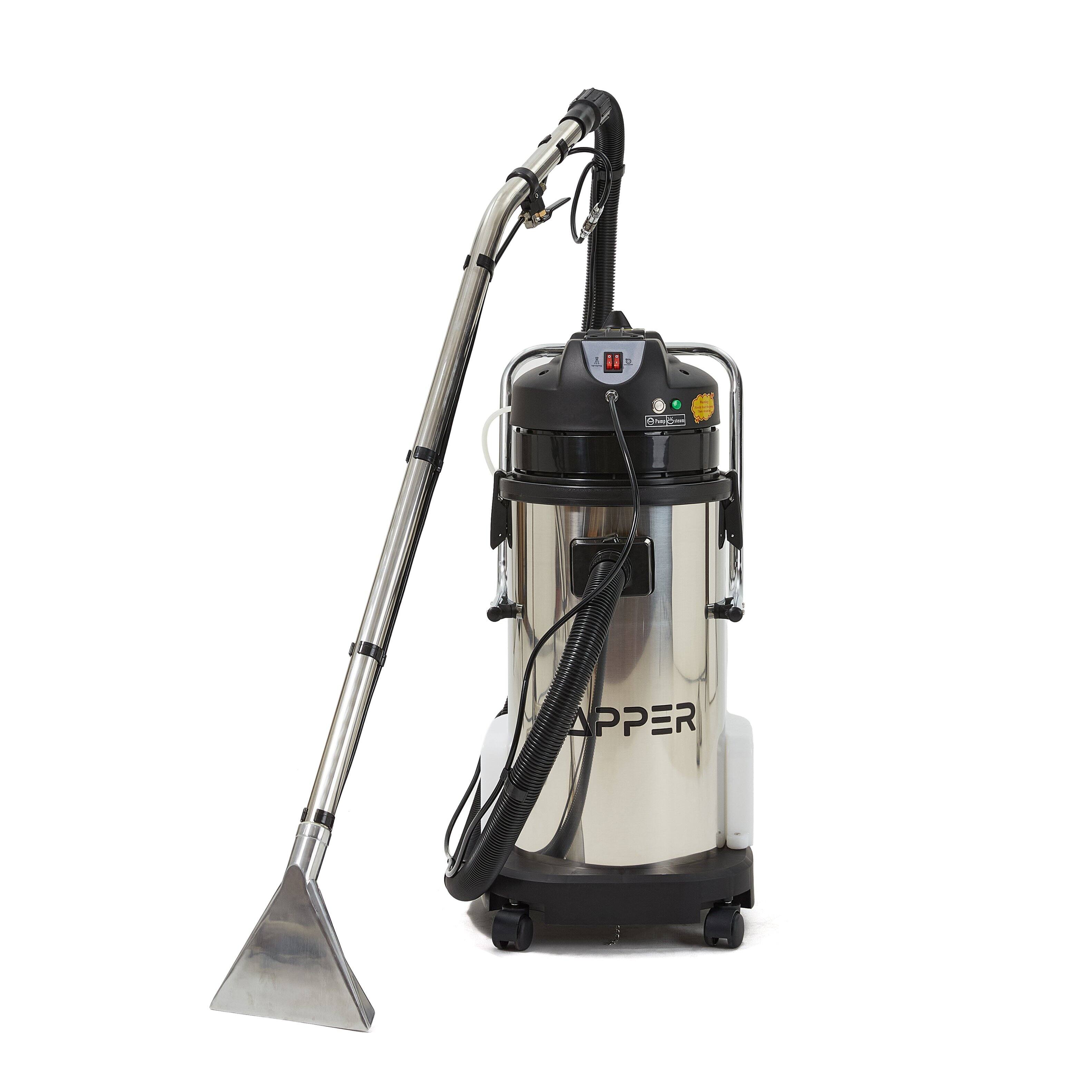 Angle. Dapper Supply - Commercial 5 in 1 Wet Dry Vacuum Steam Cleaner Carpet Upholstery Extractor 100 PSI 176F Steam 10.5 Gal Tank - Gray.