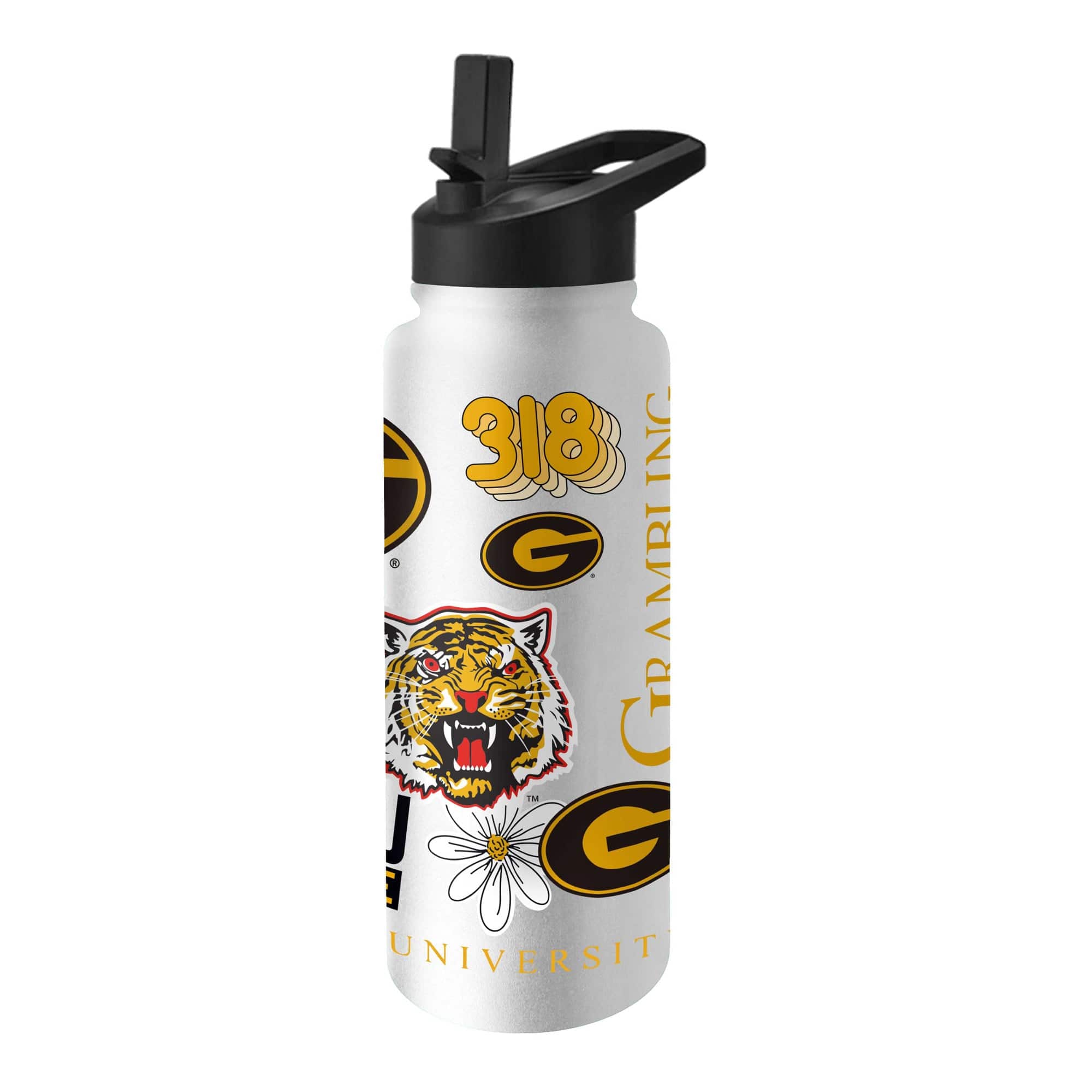 Logo Brands - Grambling Tigers 34oz. Native Quencher Bottle - Multicolor