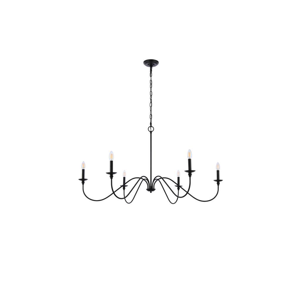 Back. Living District - Rohan 48 inch chandelier in matte black - Matte Black.
