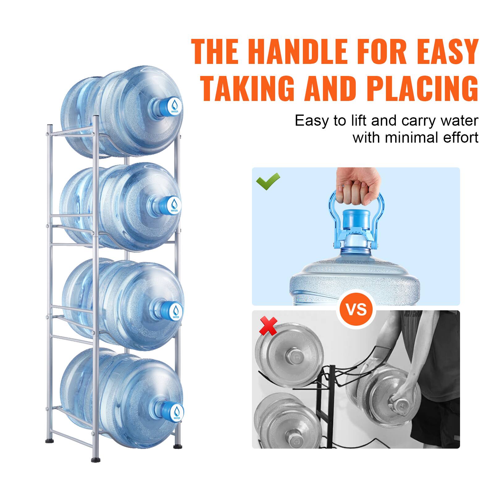 THE HANDLE FOR EASY TAKING AND PLACING

Easy to lift and carry water with minimal effort

VS