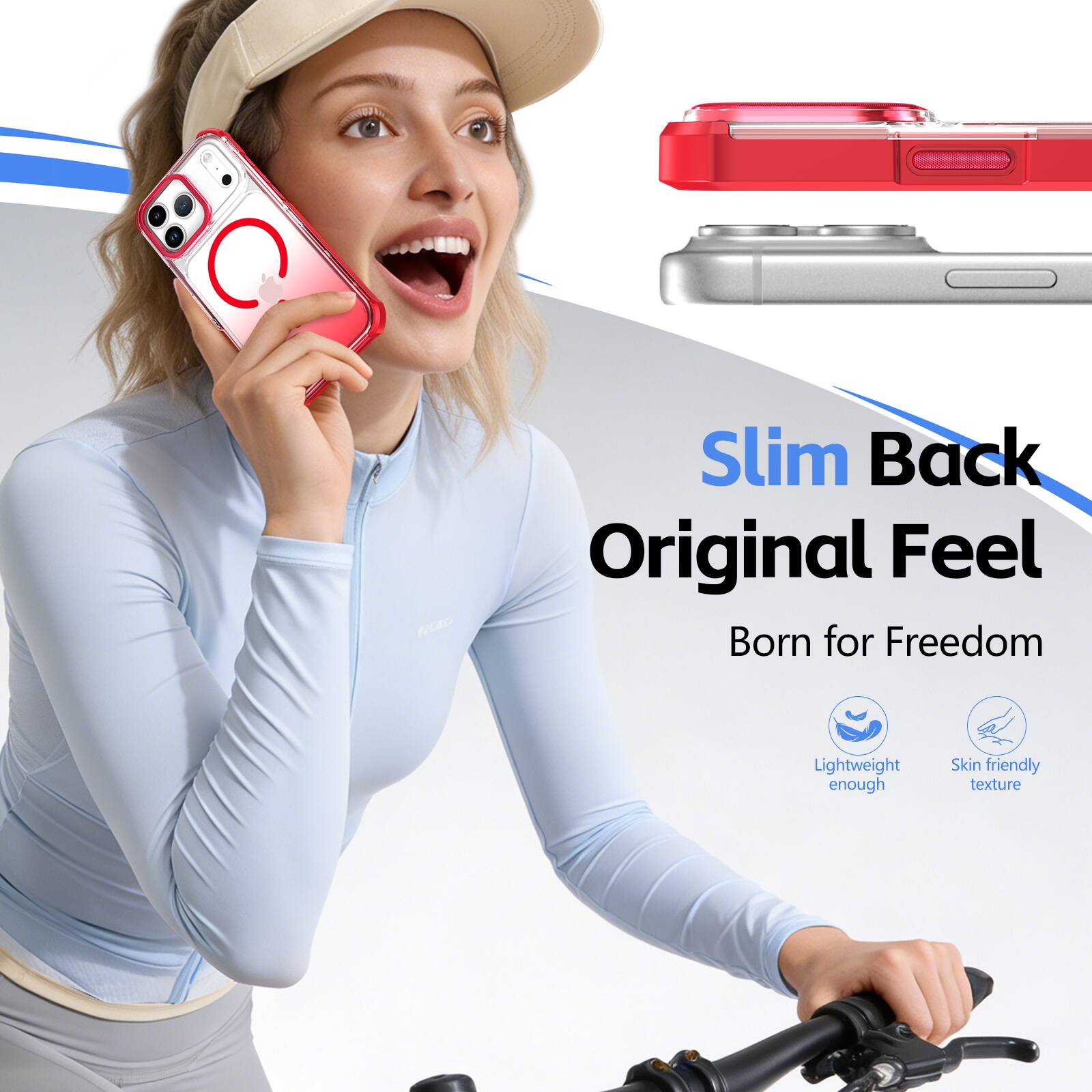 Slim Back Original Feel  
Born for Freedom  
Lightweight enough  
Skin friendly texture