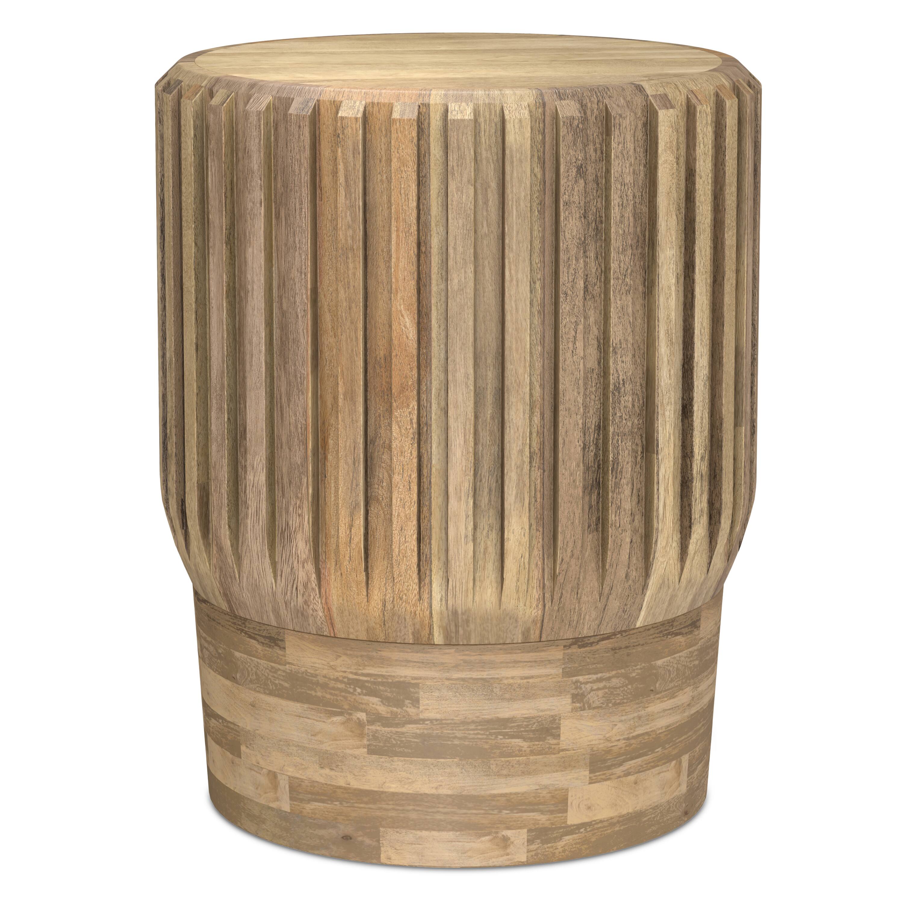 Alt View 2. Simpli Home - Lyall 16 inch Wide Solid Mango Contemporary End Table in Natural, Assembled - Natural.