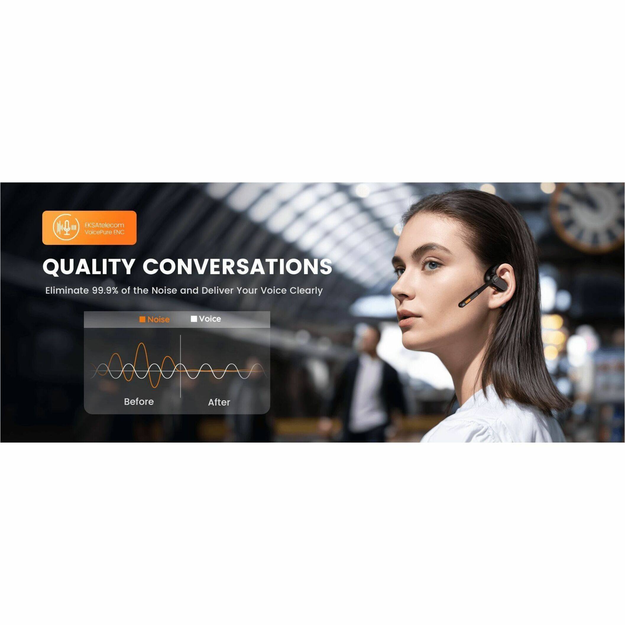 IKSA EKSAtolocom Vocelure INC QUALITY CONVERSATIONS Eliminate 99.9% of the Noise and Deliver Your Voice Clearly Noise Voice Before After