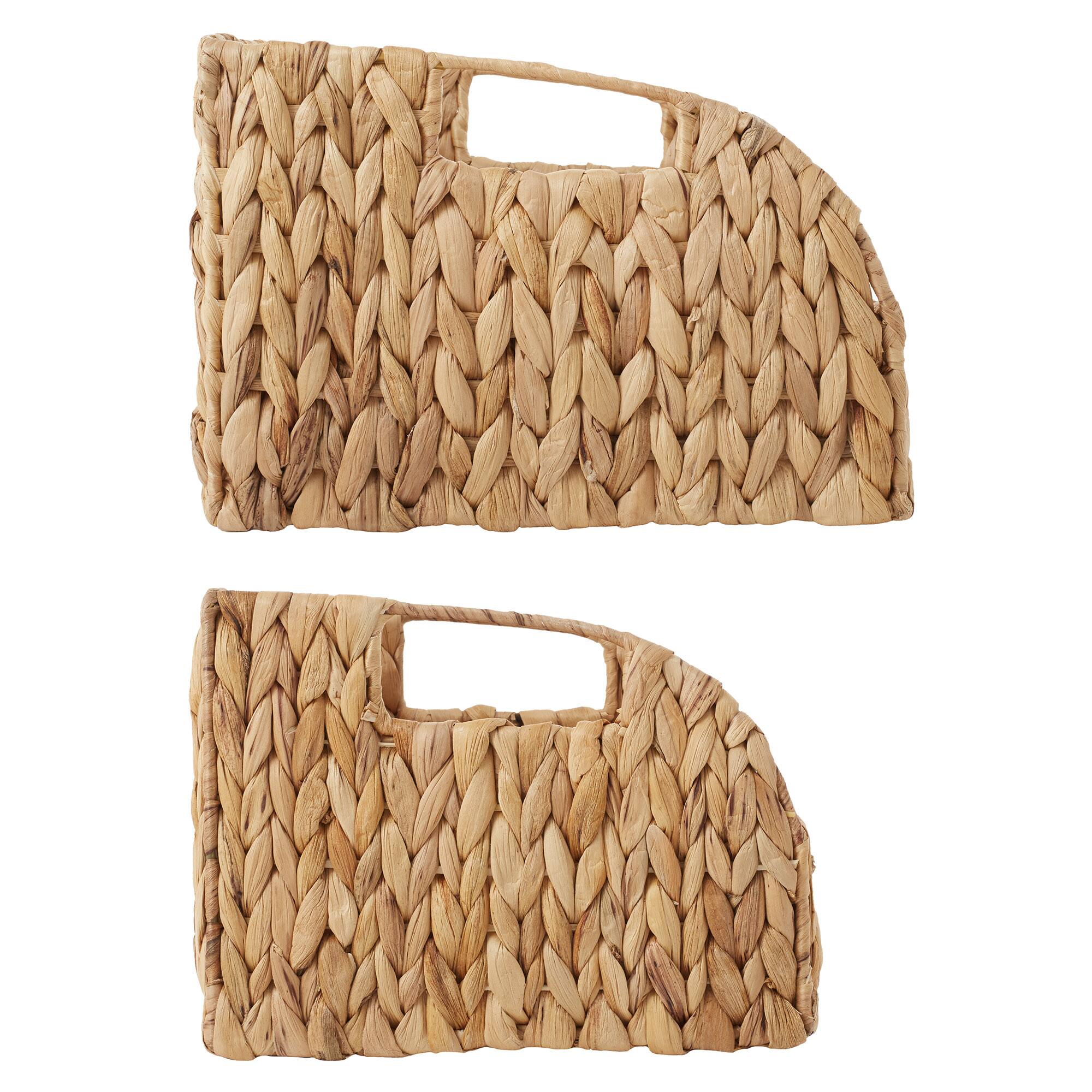 Alt View 3. Casafield - 2pk Water Hyacinth Kitchen Pantry Basket Bins with Handles - Natural - Hyacinth.