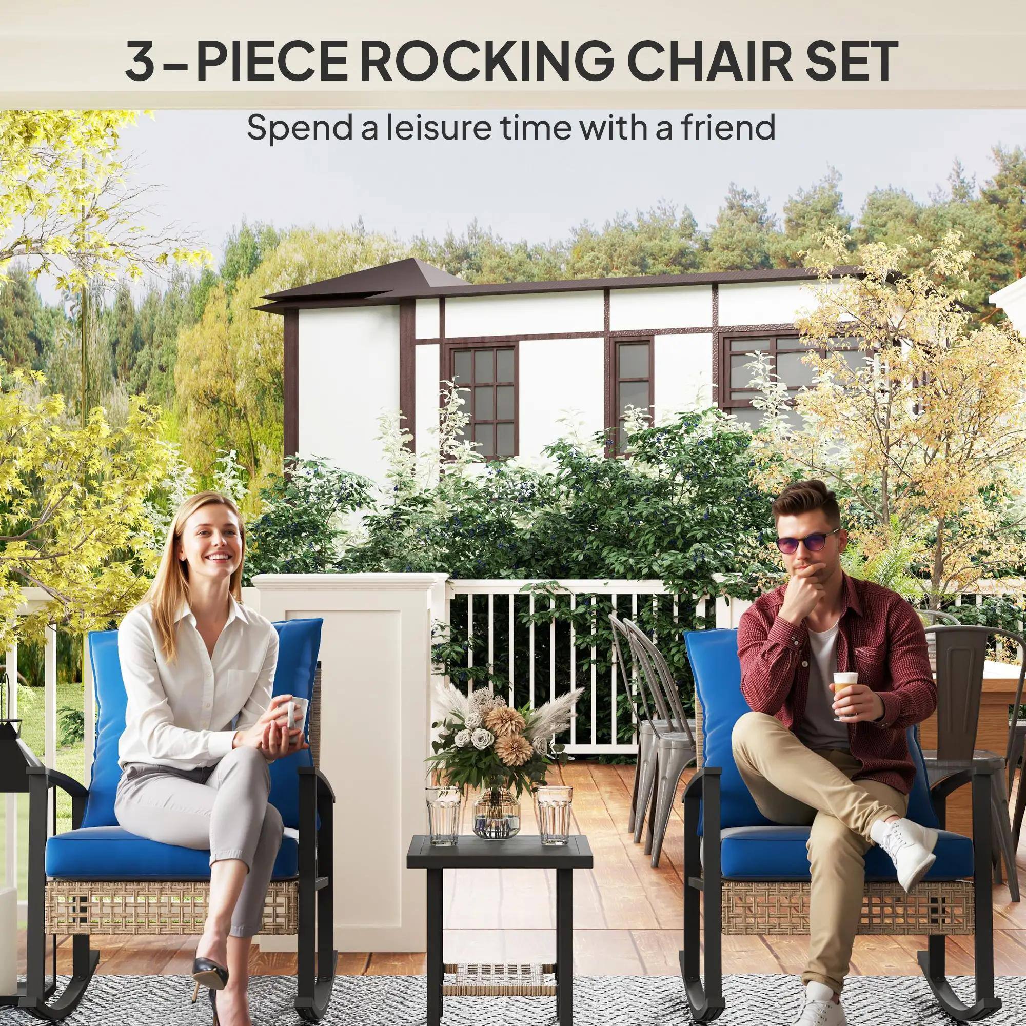 3-PIECE ROCKING CHAIR SET
Spend a leisure time with a friend
