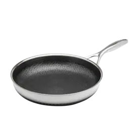 Livwell Brands - DiamondClad™ 12" Hybrid Nonstick Stainless Steel Frying Pan, Dishwasher Safe, PFOA-free – Silver/Black - Black/Silver