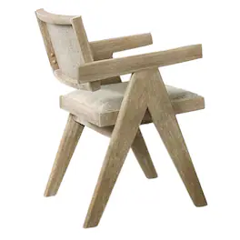 Manhattan Lane - Gexy Dining Side Chair Set of 2, Brown Oak Veneer, Gray Polyester Seat - Oak Brown, Gray