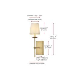 Living District - Eclipse 4.5 inch Wall Sconce in Satin Gold - Satin Gold And White