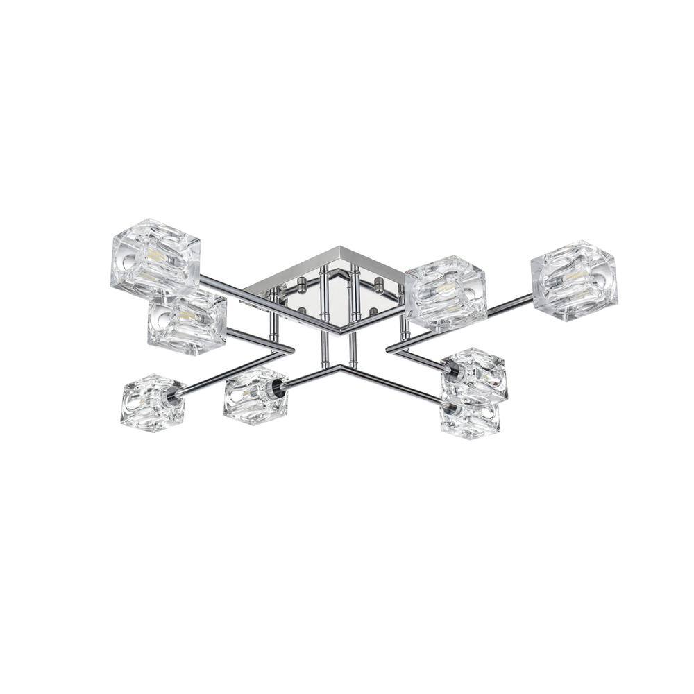 Alt View 2. Living District - Lyra 32 inch Flush Mount in Chrome - Chrome.
