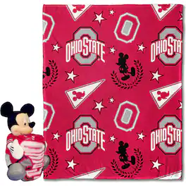 Northwest - Ohio State Buckeyes Mickey Hugger Pillow & Silk Touch Throw Set - Multicolor