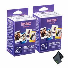 Fujifilm - 2xFUJIFILM INSTAX MINI Instant Film Variety Value Pack (20 Exposures), Microfiber Cleaning Cloth, Bundle
