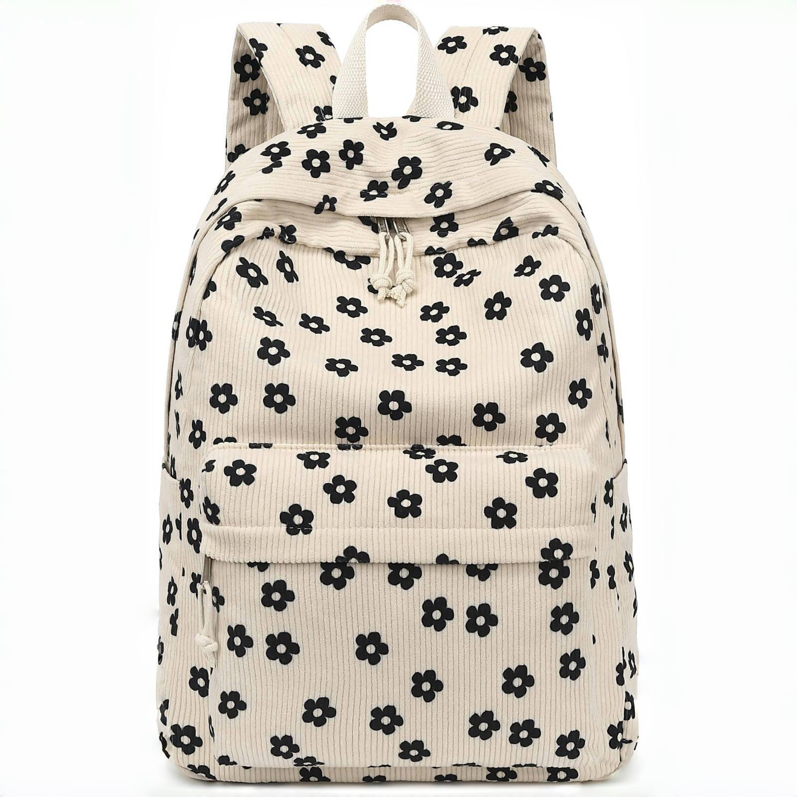 Front. Acteck - School Backpack for Teen Girls  Bookbags Elementary High School Bags Corduroy Laptop Bag for Girls Women Travel Daypacks - Black.