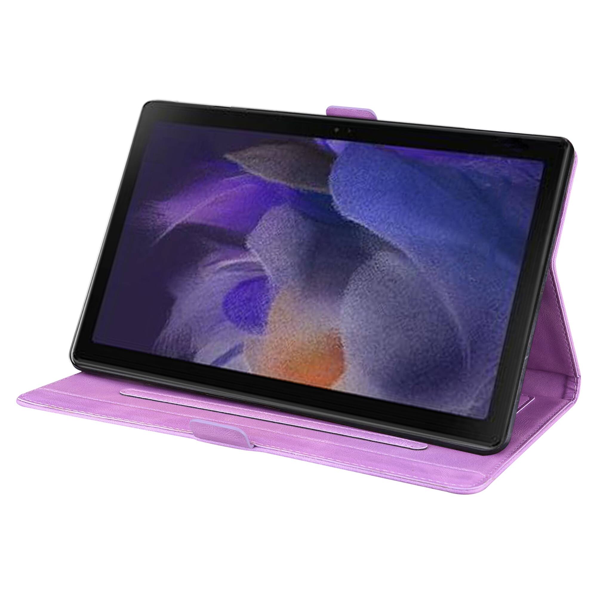 Alt View 2. Dteck - For Samsung Galaxy Tab A11+/A9+ 11'' PU Leather Embossed Butterfly Folio Case with Card Holder Flip Stand Cover - Purple.