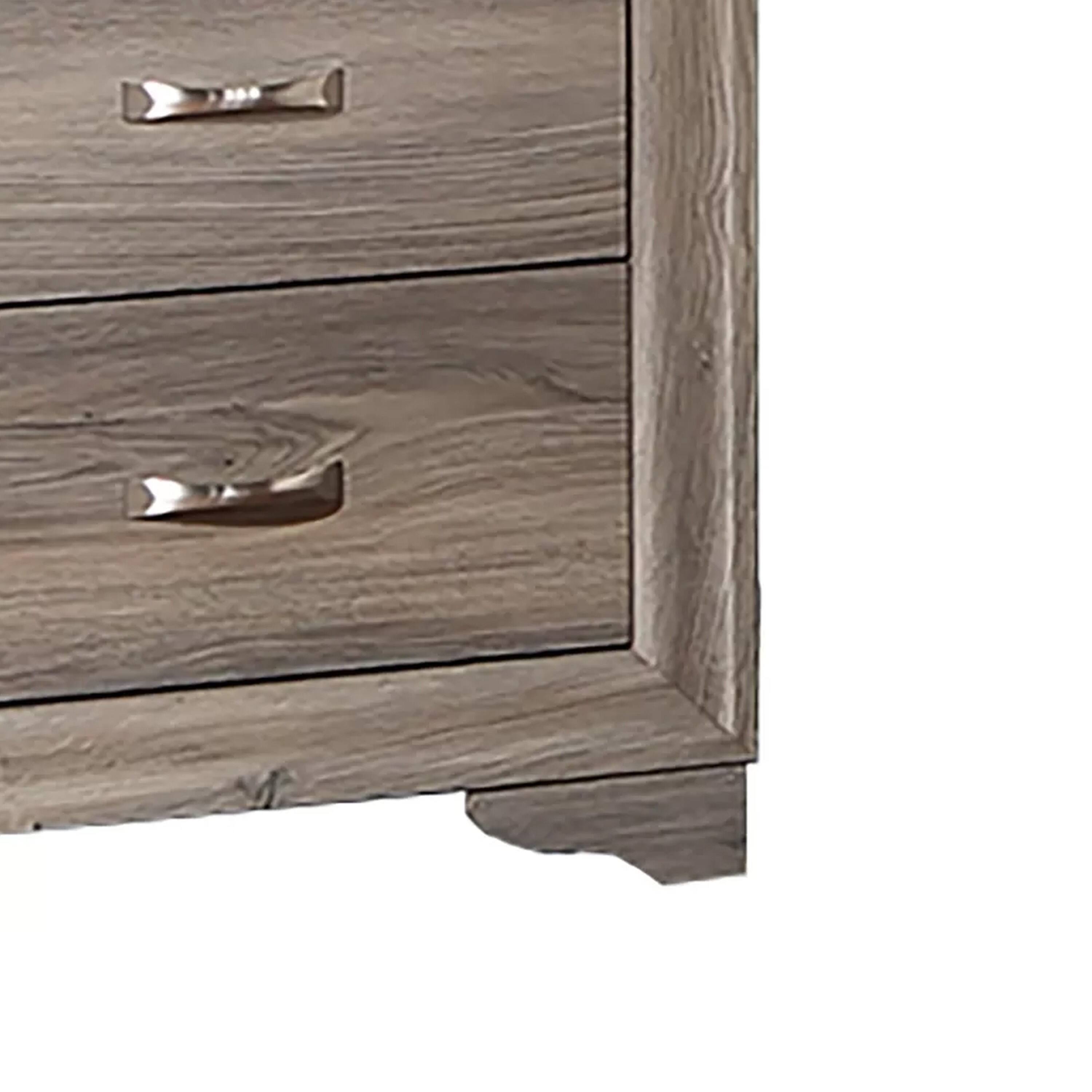 Manhattan Lane Aaz Nightstand, 2 Drawers, Handles, Weathered Gray ...