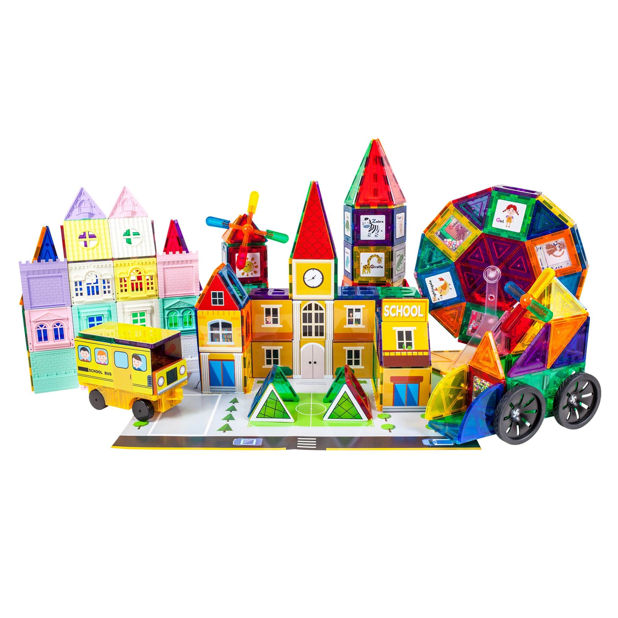 PicassoTiles - PICASSO-TILES 300 PC Magnetic Tiles, Magnetic Building Blocks Toys for Kids, Magnet for Kids 3+