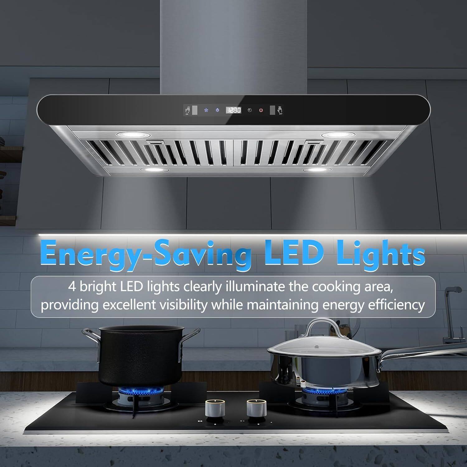 Energy-Saving LED Lights

4 bright LED lights clearly illuminate the cooking area, providing excellent visibility while maintaining energy efficiency