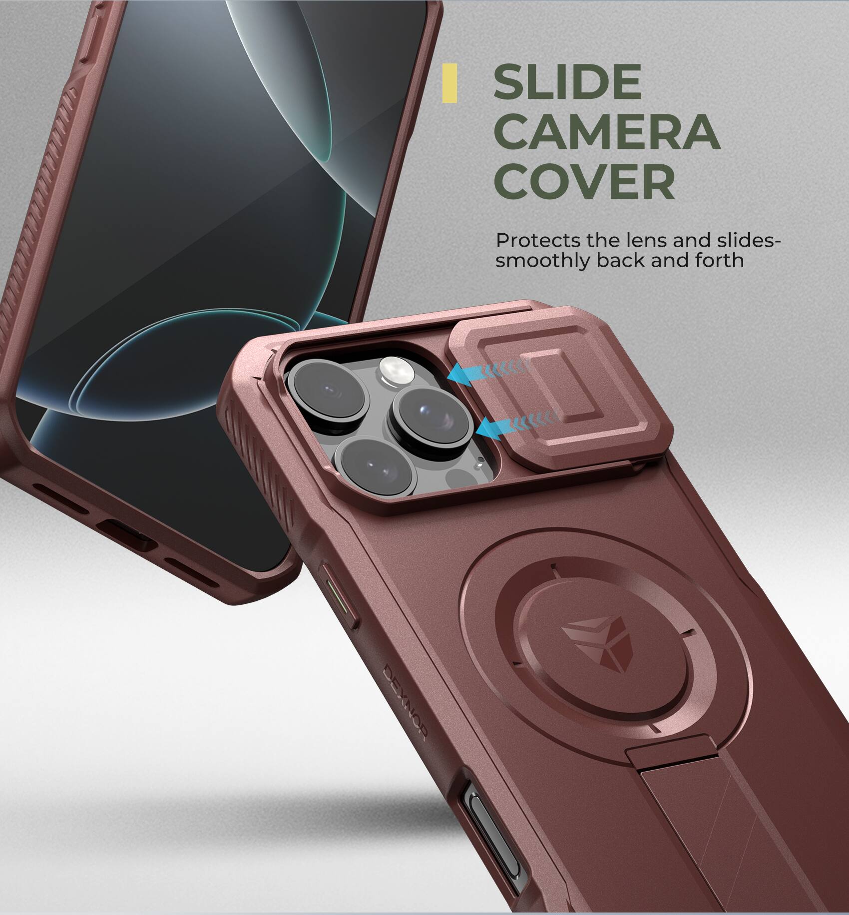 I SLIDE CAMERA COVER Protects the lens and slides- smoothly back and forth DENOR