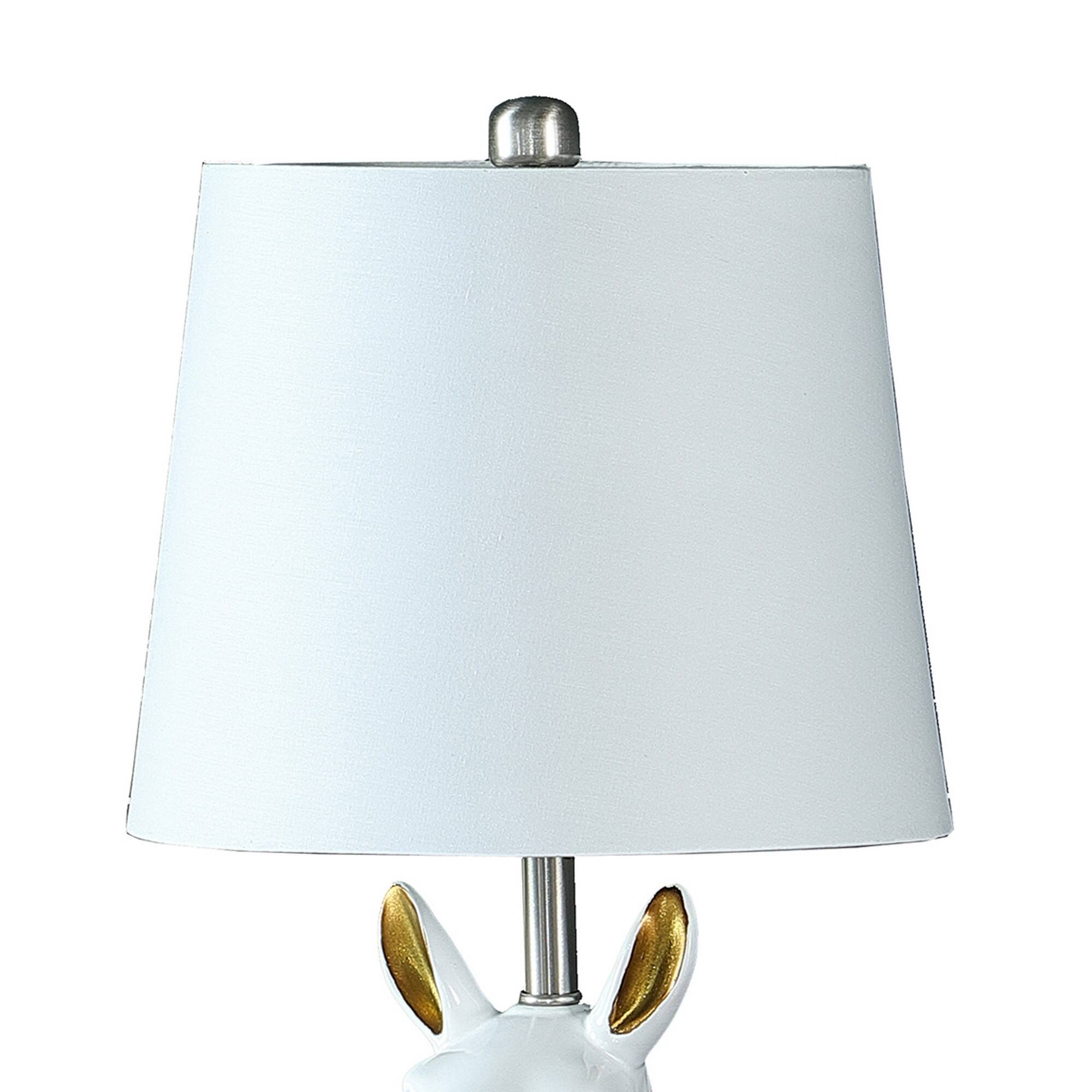 Left. Manhattan Lane - Metal Table Lamp with Llama Animal Head - White.