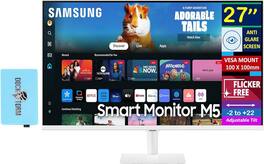 Samsung - M5 M50D 27" FHD VA Smart Monitor with HDR10, Flicker Free, Anti-Glare, HDMI & DKZ Hub, (LS27DM501ENXZA) - White